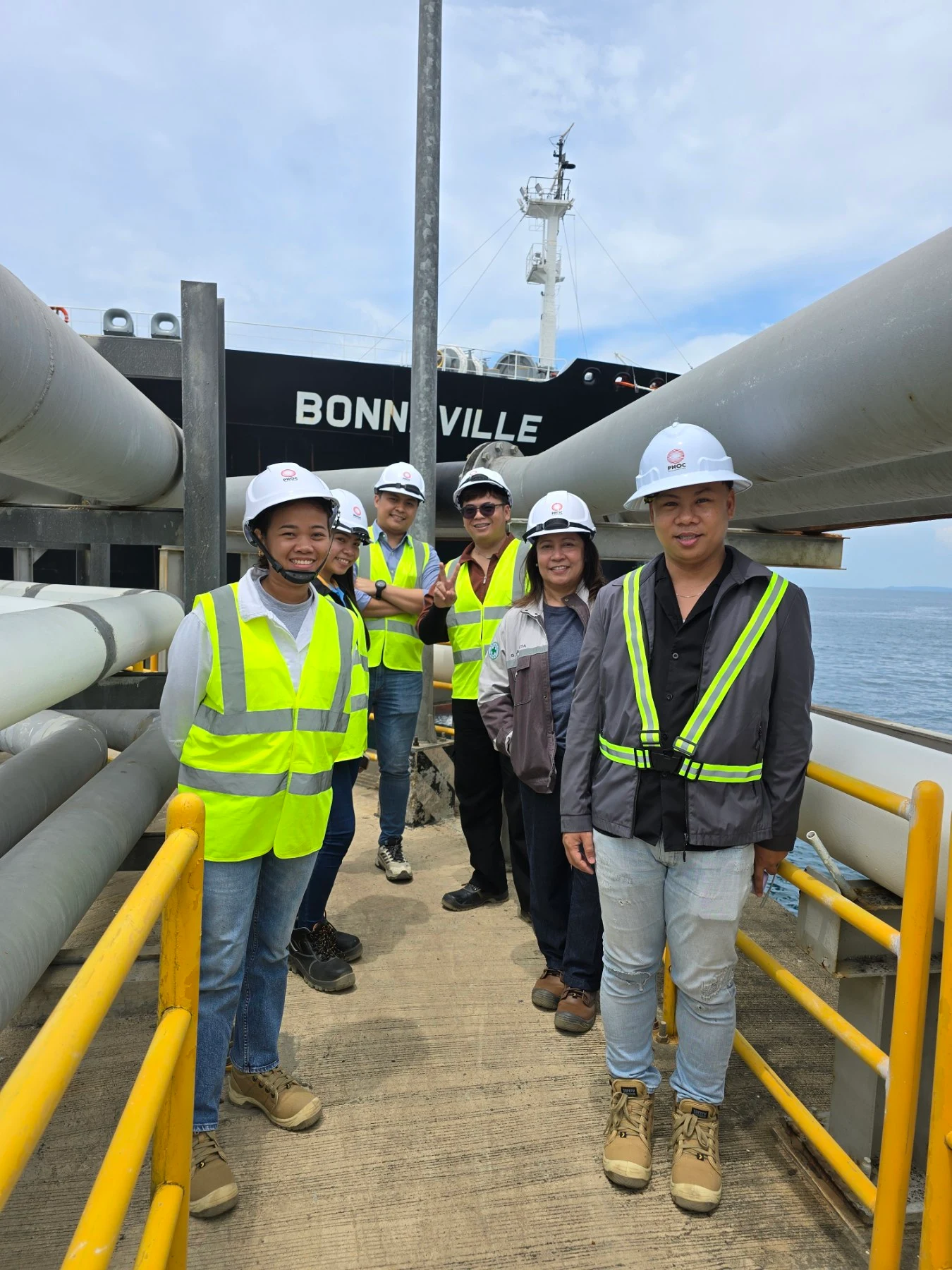 The PNOC team with SVP Barleta at South Pacific Inc. (SPI) Terminal in Brgy. Salong, Calaca, Batangas
